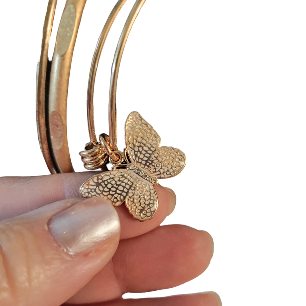 Bangle Bracelets Alex And Ani Set Of 7 Rose Gold - Picture 4 of 9